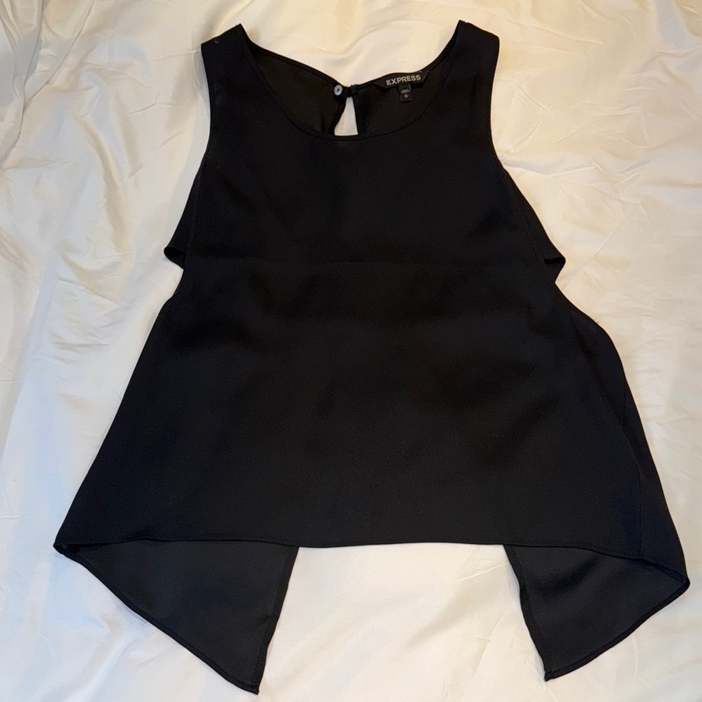 Express Black Cutout Sleeveless Blouse Top | S